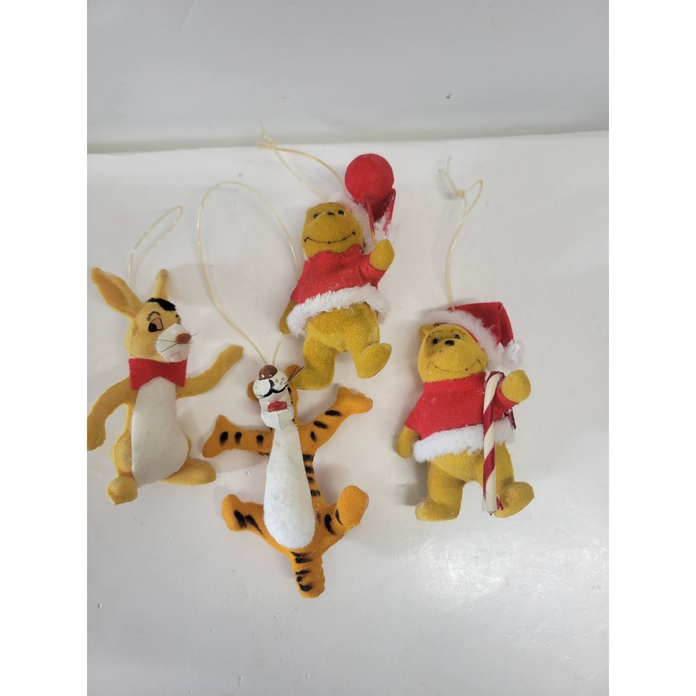 Disney Winnie the Pooh Tigger Rabbit‎ Christmas Ornaments Set Holiday lot of 4